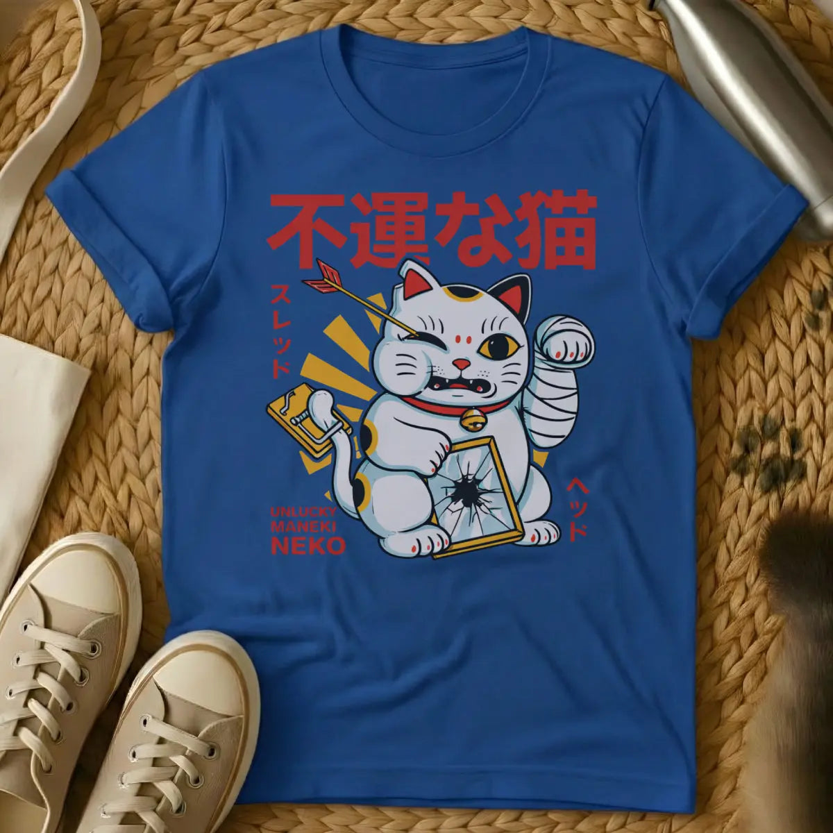 Bad Luck Cat Shirt - Blue T-Shirt - anti-superstition, gothic pet, occult cat