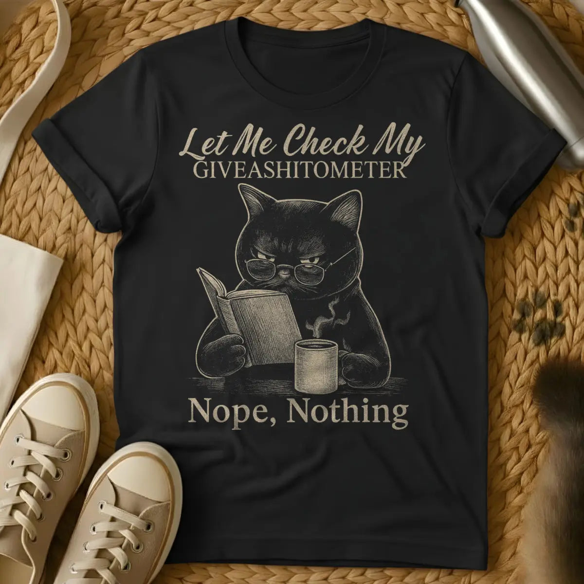 Sarcastic Cat Tee - Black Cat T-Shirt