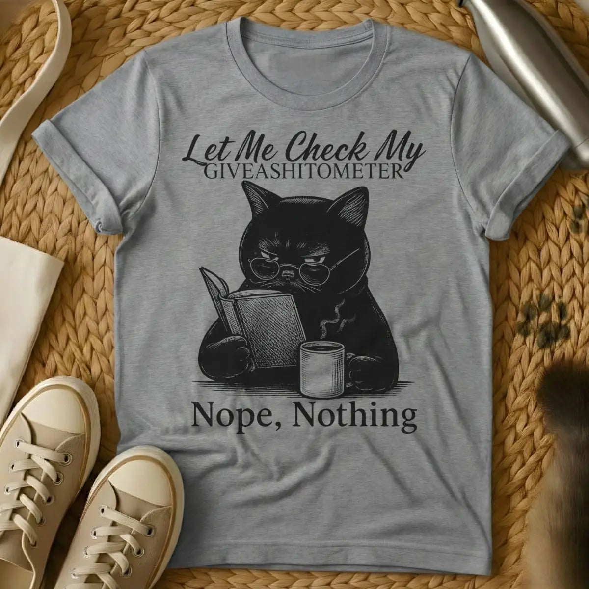 Sarcastic Cat Tee - Gray Cat T-Shirt