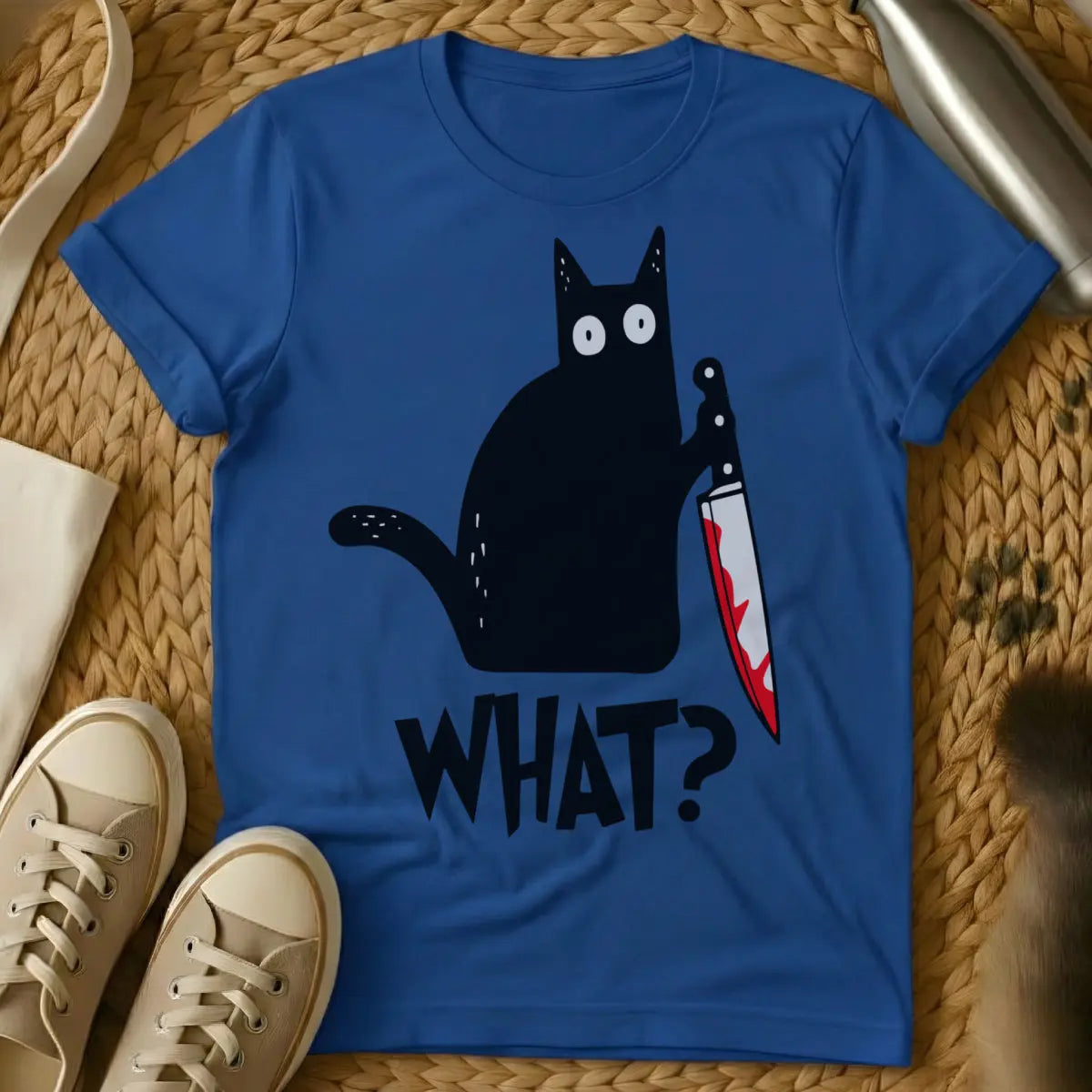What Cat T-Shirt - Blue Cat T-Shirt