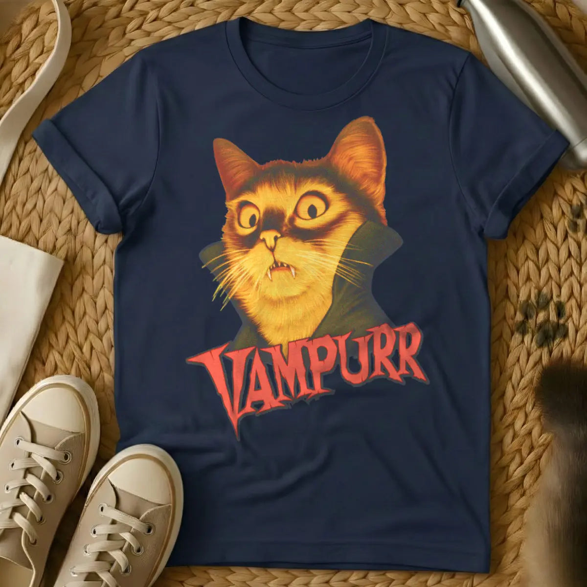 Vampurr Cat T-Shirt - Navy Cat T-Shirt