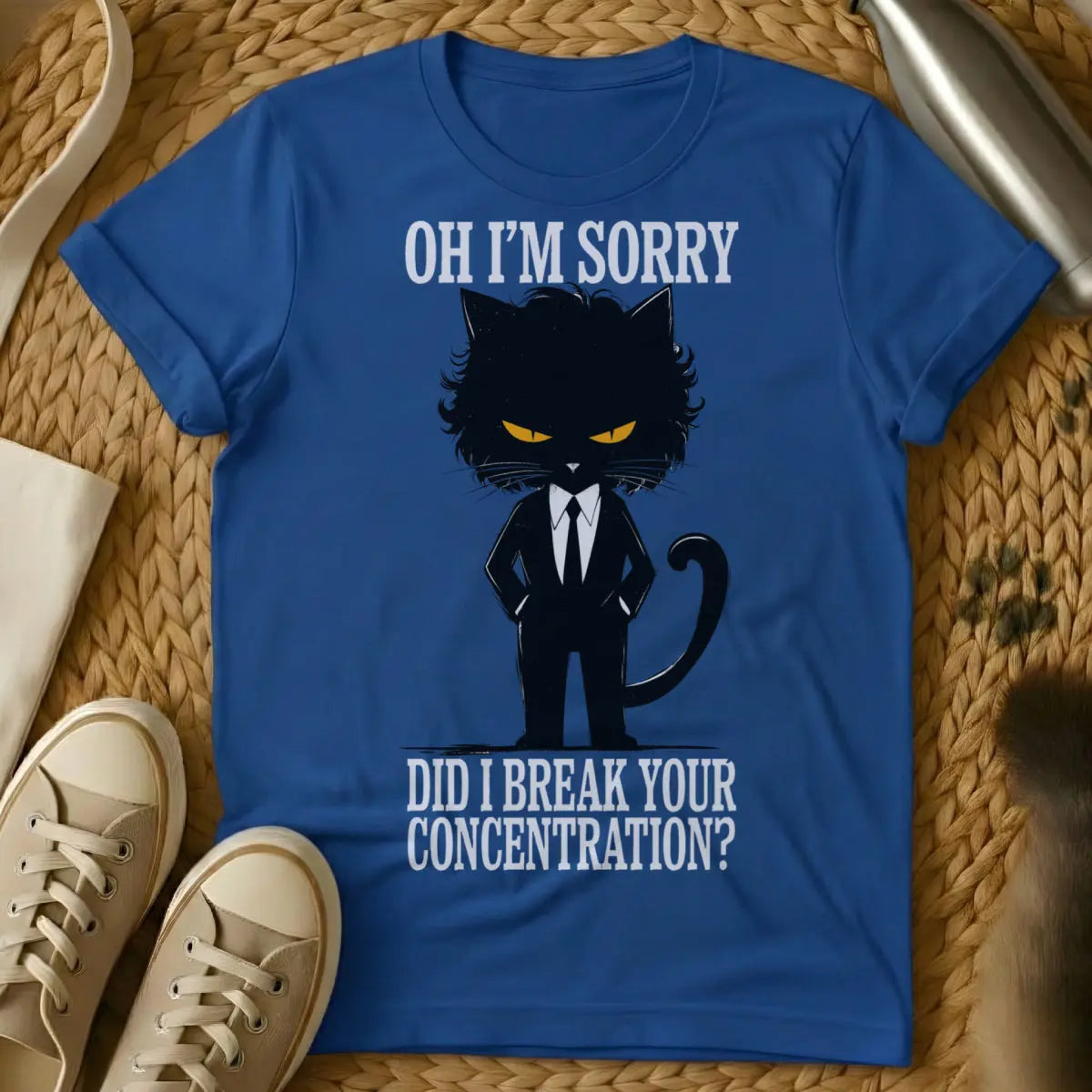 Pulp Fiction Cat T-Shirt - Blue Cat T-Shirt
