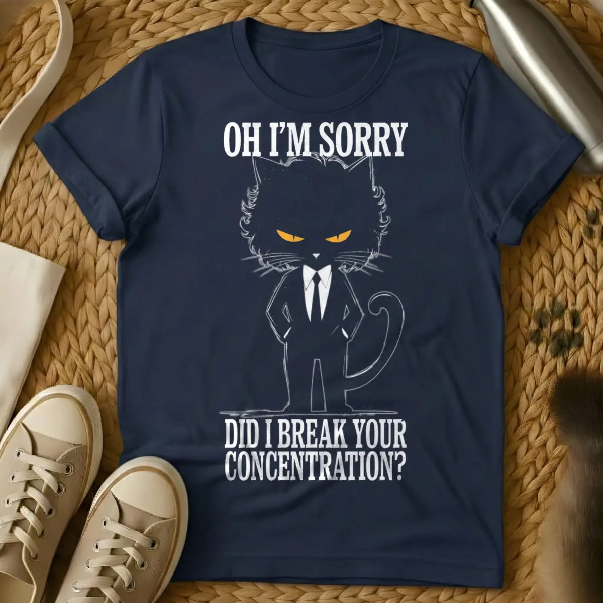 Pulp Fiction Cat T-Shirt - Navy Cat T-Shirt