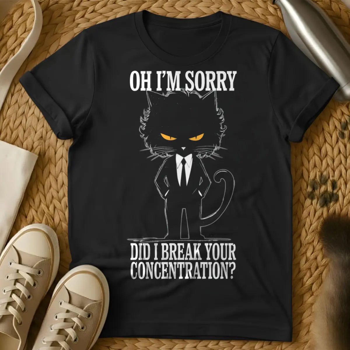 Pulp Fiction Cat T-Shirt - Black Cat T-Shirt