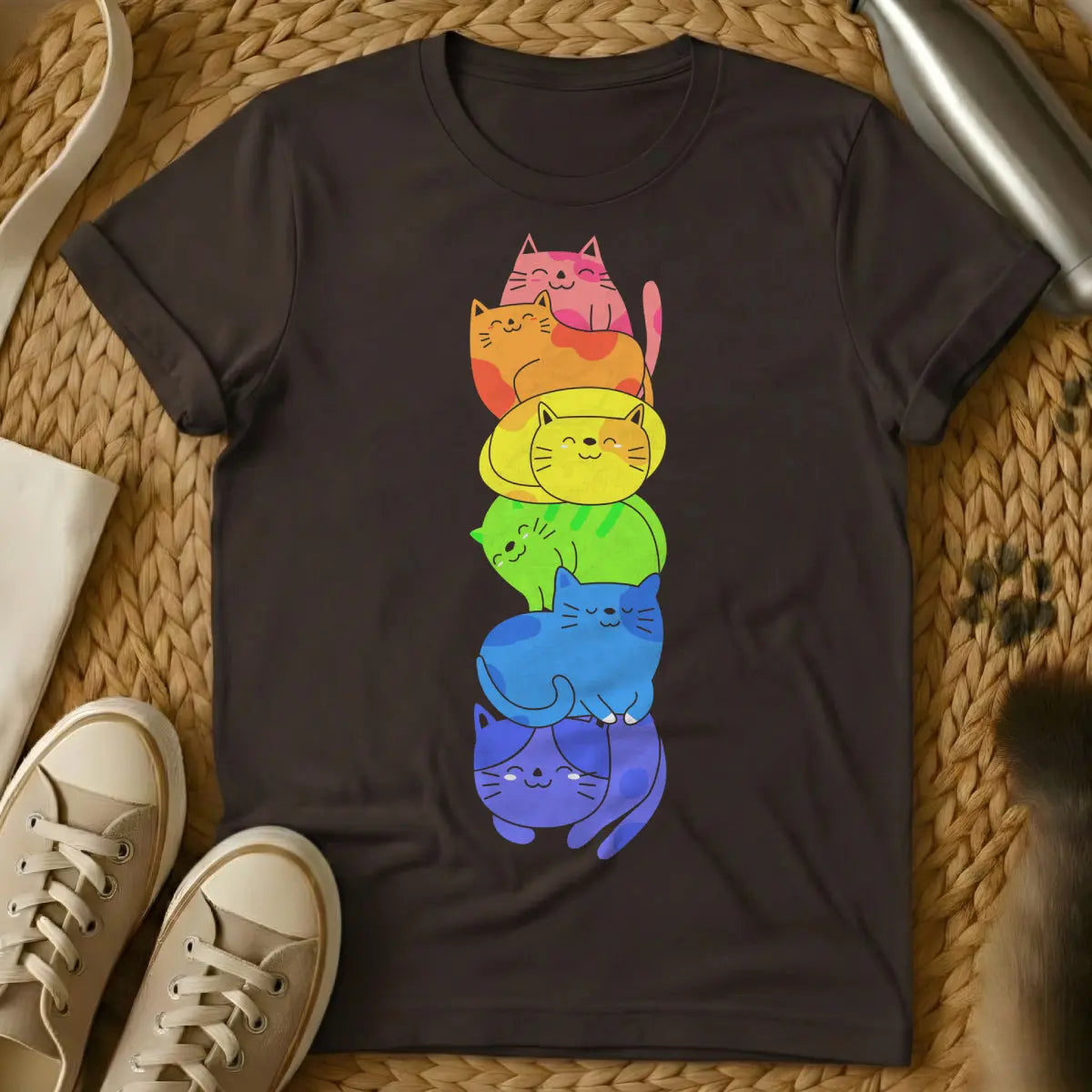 Kawaii Cat Shirt - Dark Chocolate Cat T-Shirt