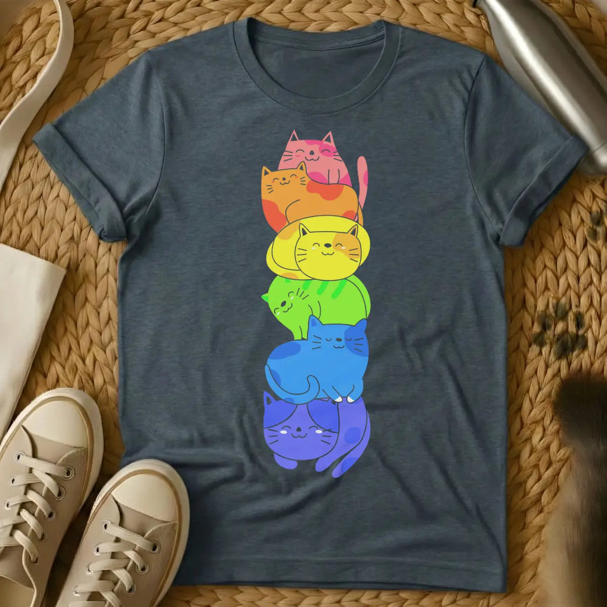 Kawaii Cat Shirt - Dark Heather Cat T-Shirt