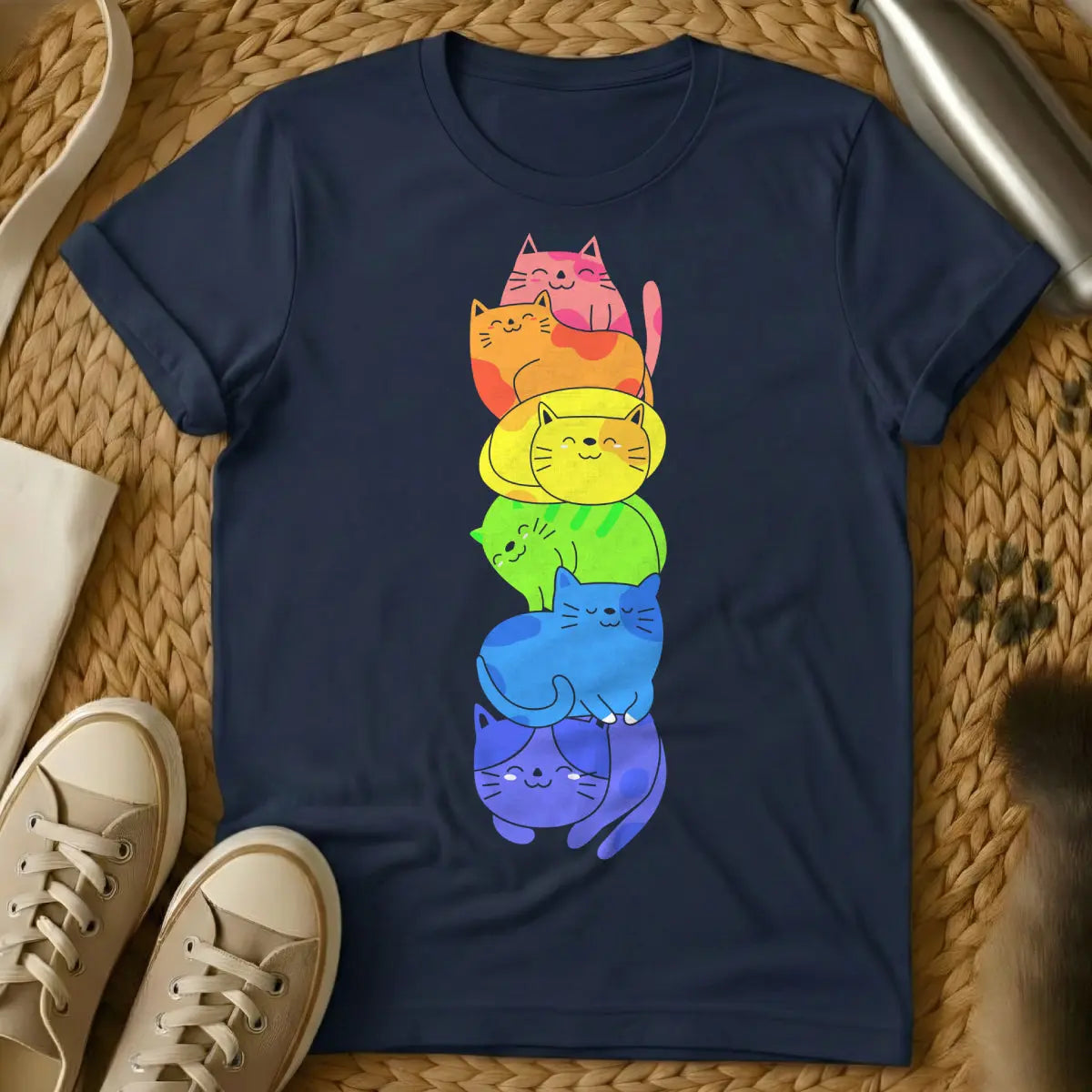 Kawaii Cat Shirt - Navy Cat T-Shirt