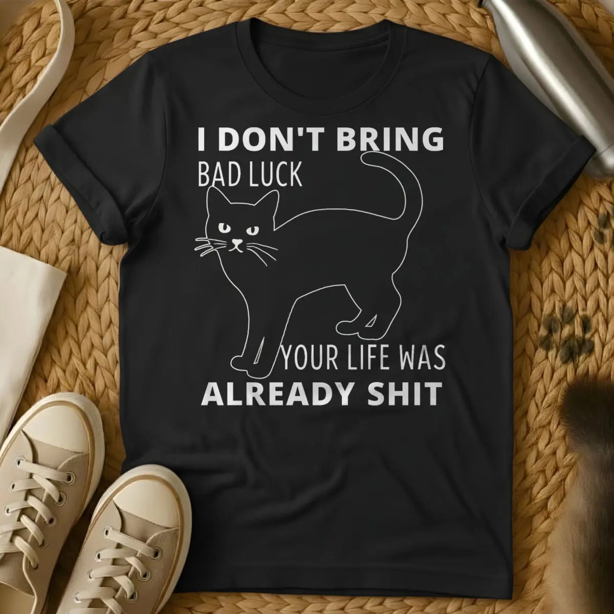 Sarcastic Black Cat Tee - Black Cat T-Shirt
