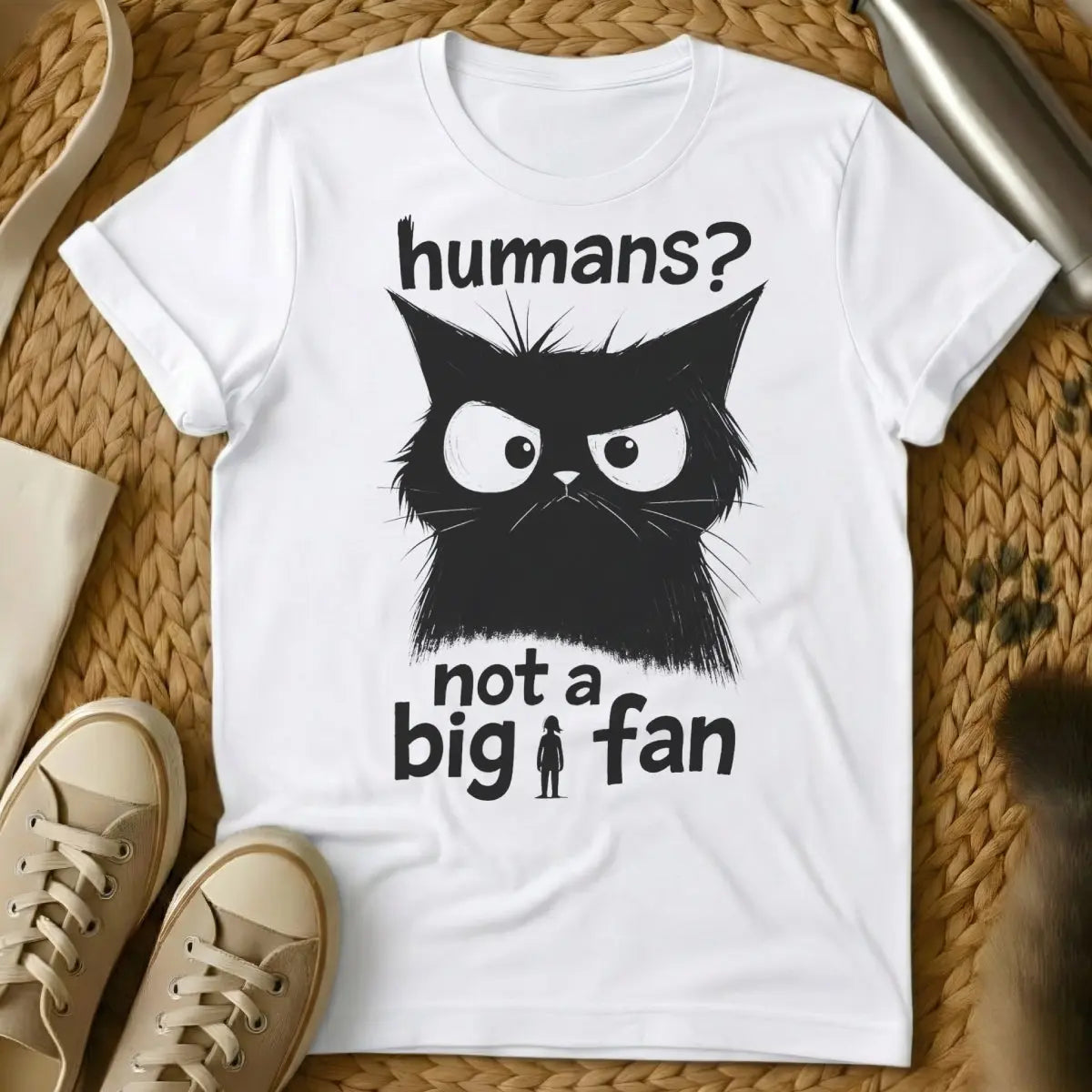 Humans Shirt - White Cat T-Shirt