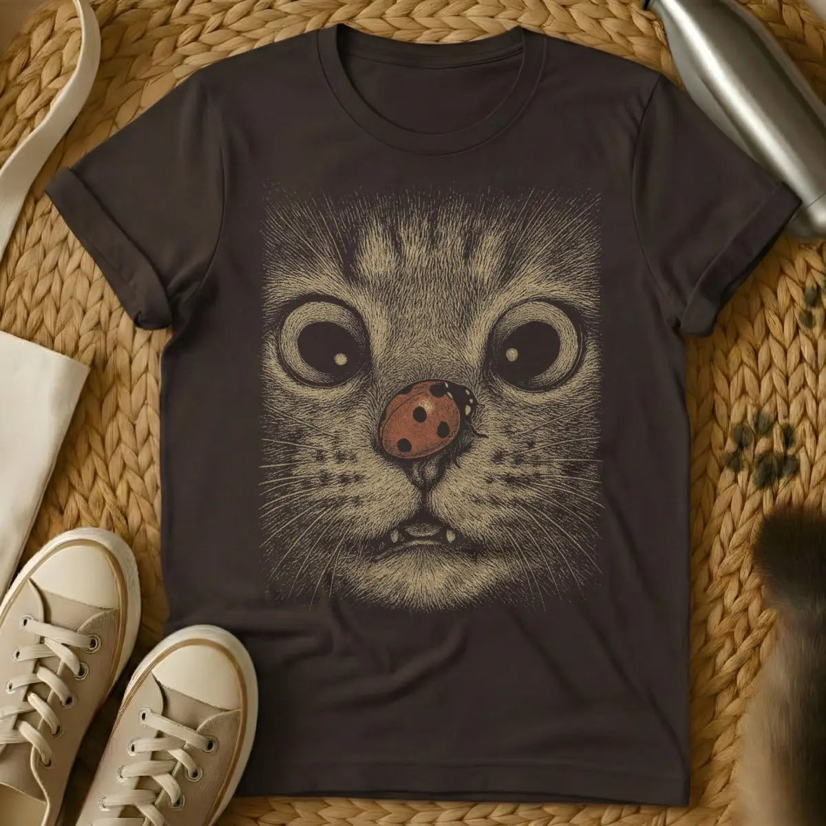 Ladybug Shirt - Dark Chocolate Cat T-Shirt