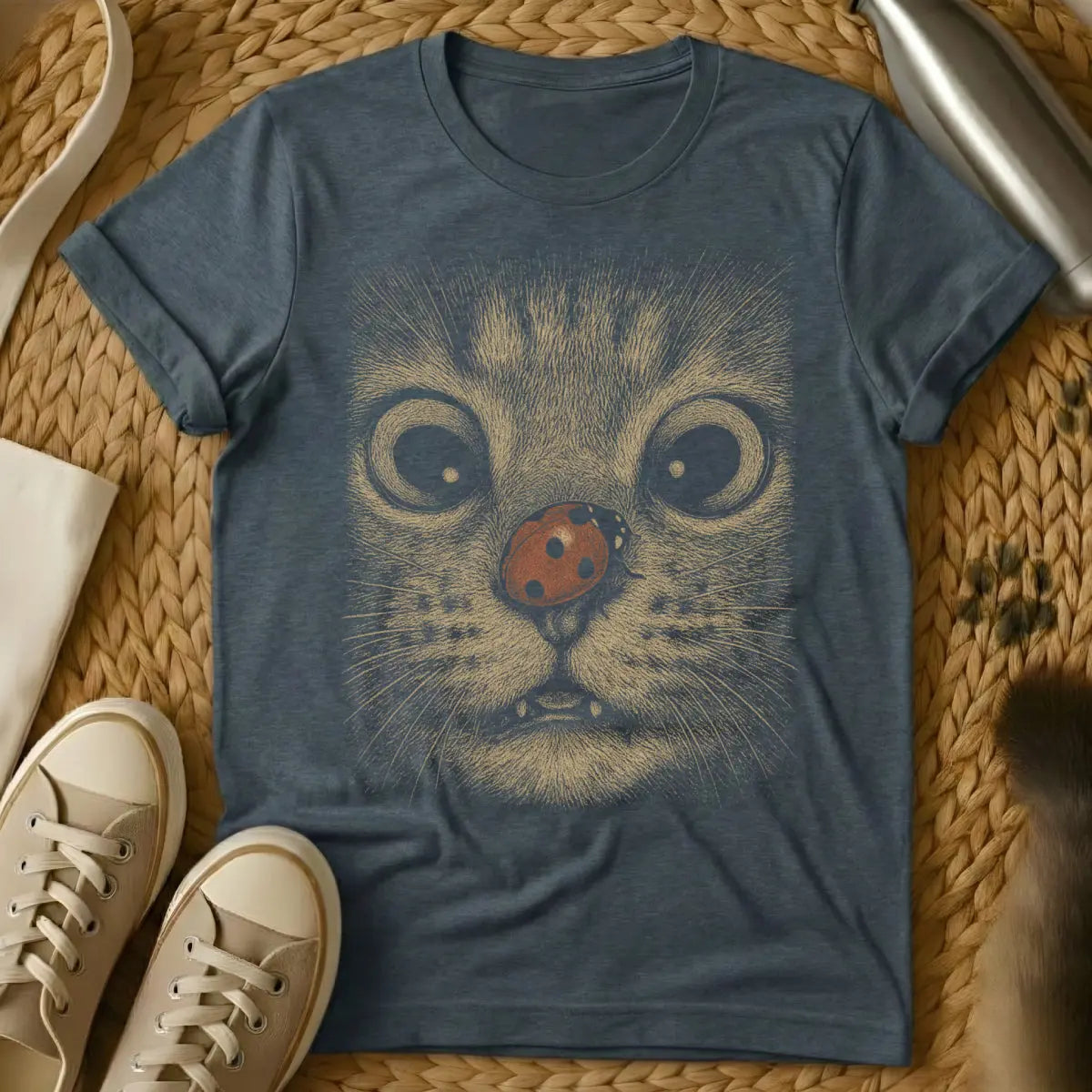Ladybug Shirt - Dark Heather Cat T-Shirt