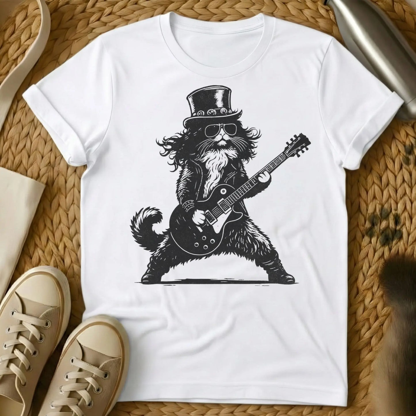 Slash Shirt - White Cat T-Shirt