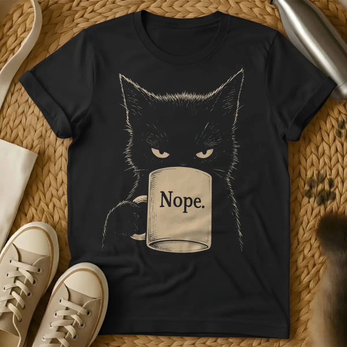 Nope Cat Shirt - Black Cat T-Shirt