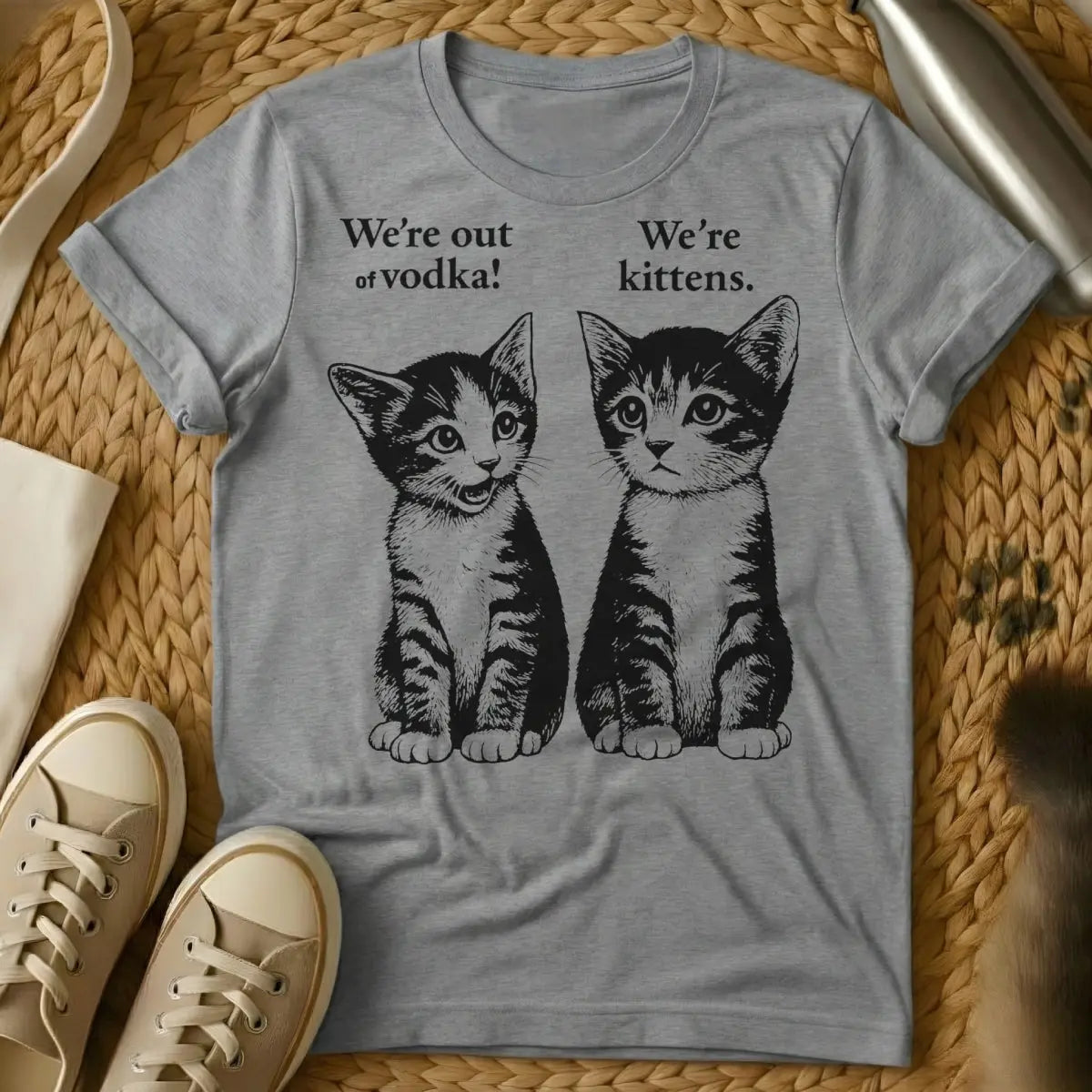 Kitten Vodka Shirt - Gray Cat T-Shirt