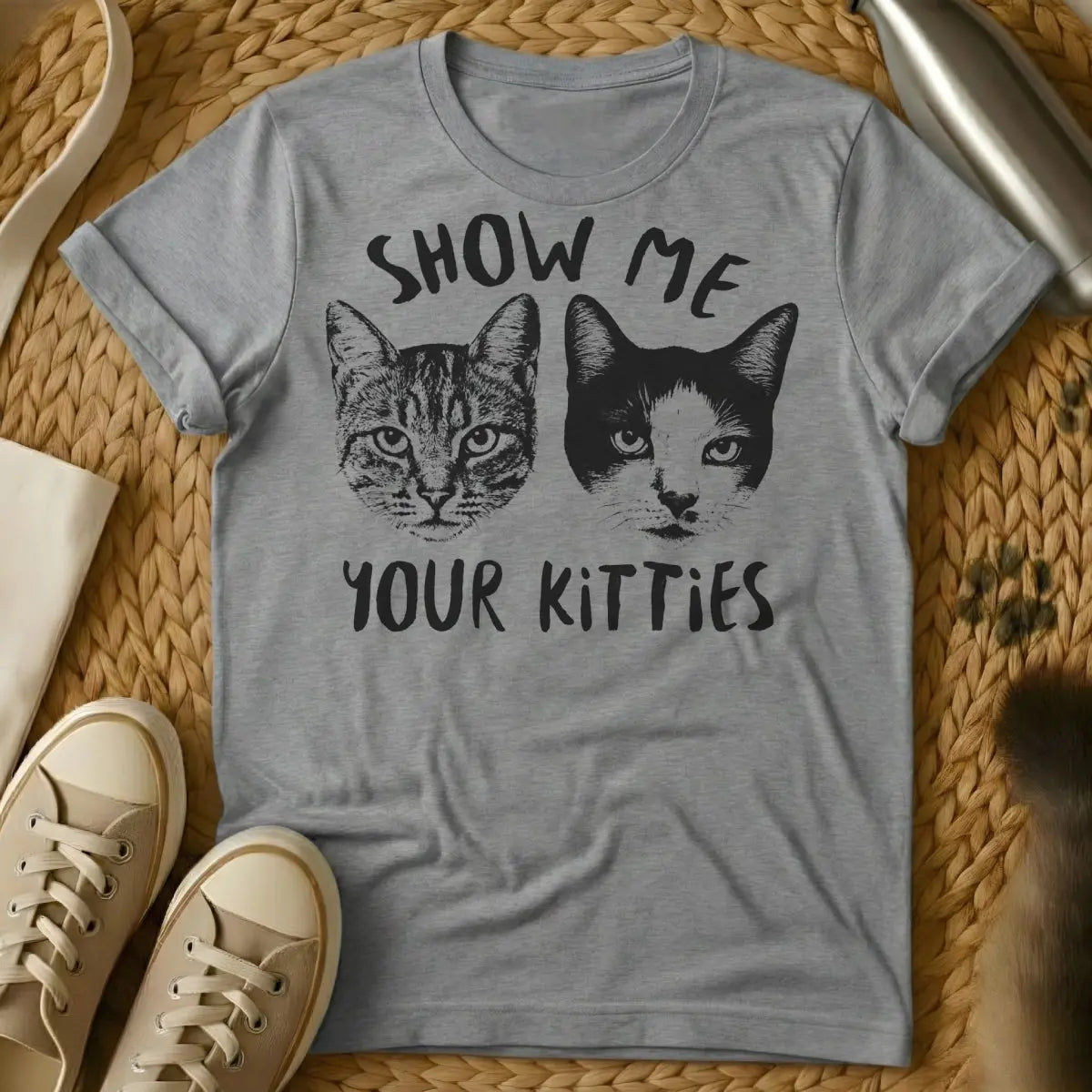 Show Me Your Kitties Shirt - Gray Cat T-Shirt