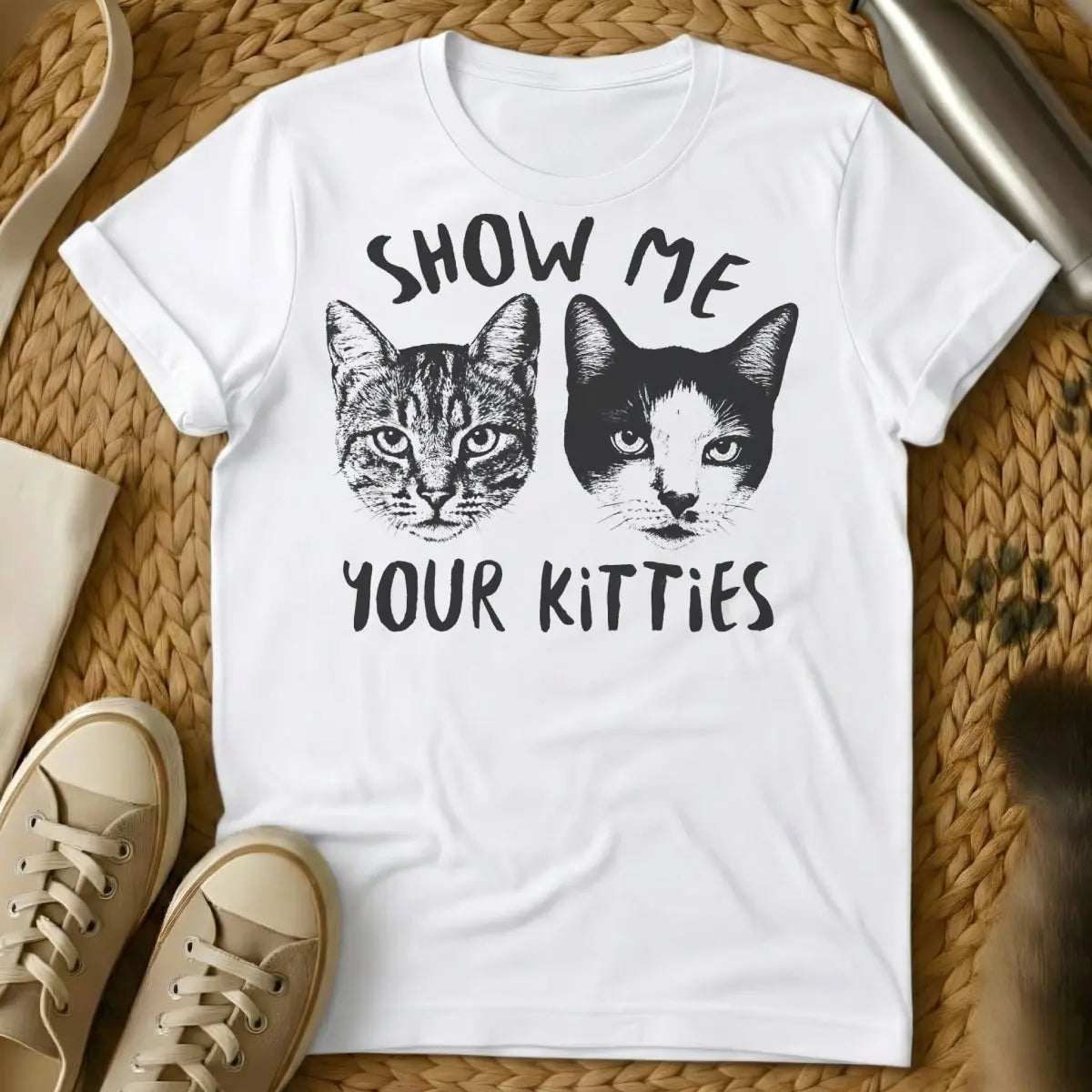 Show Me Your Kitties Shirt - White Cat T-Shirt