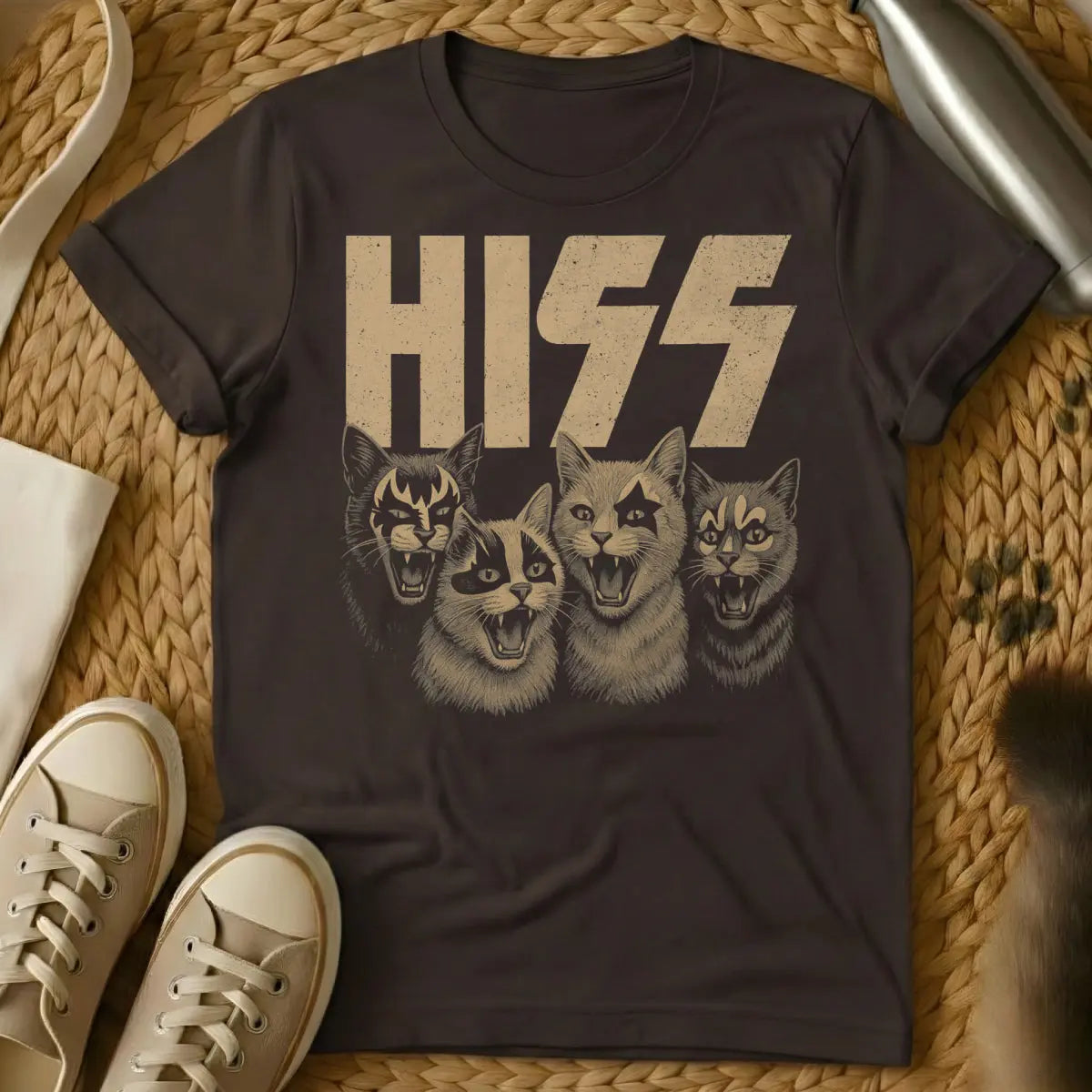 Hiss Cat Shirt - Dark Chocolate Cat T-Shirt