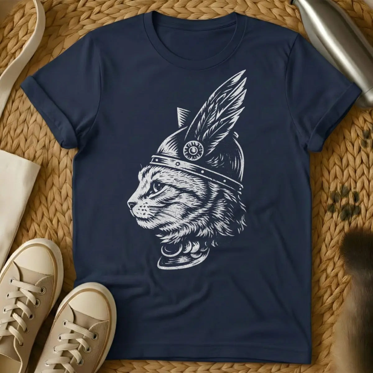 Roman Cat Shirt - Navy Cat T-Shirt
