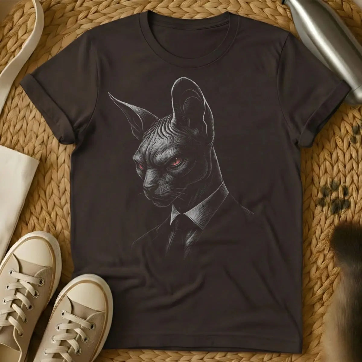 Sphynx Cat T Shirt - Dark Chocolate Cat T-Shirt