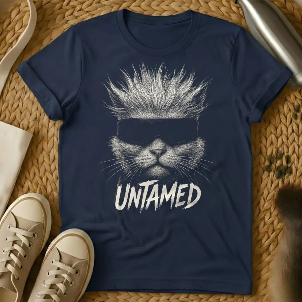 Untamed Cat Shirt - Navy Cat T-Shirt