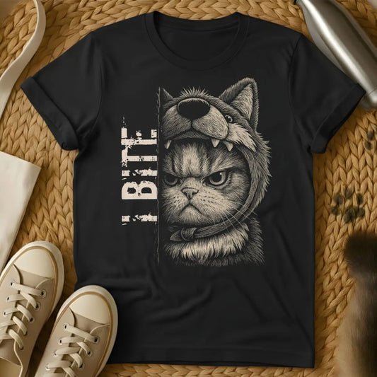 I Bite Cat Shirt - Black Cat T-Shirt