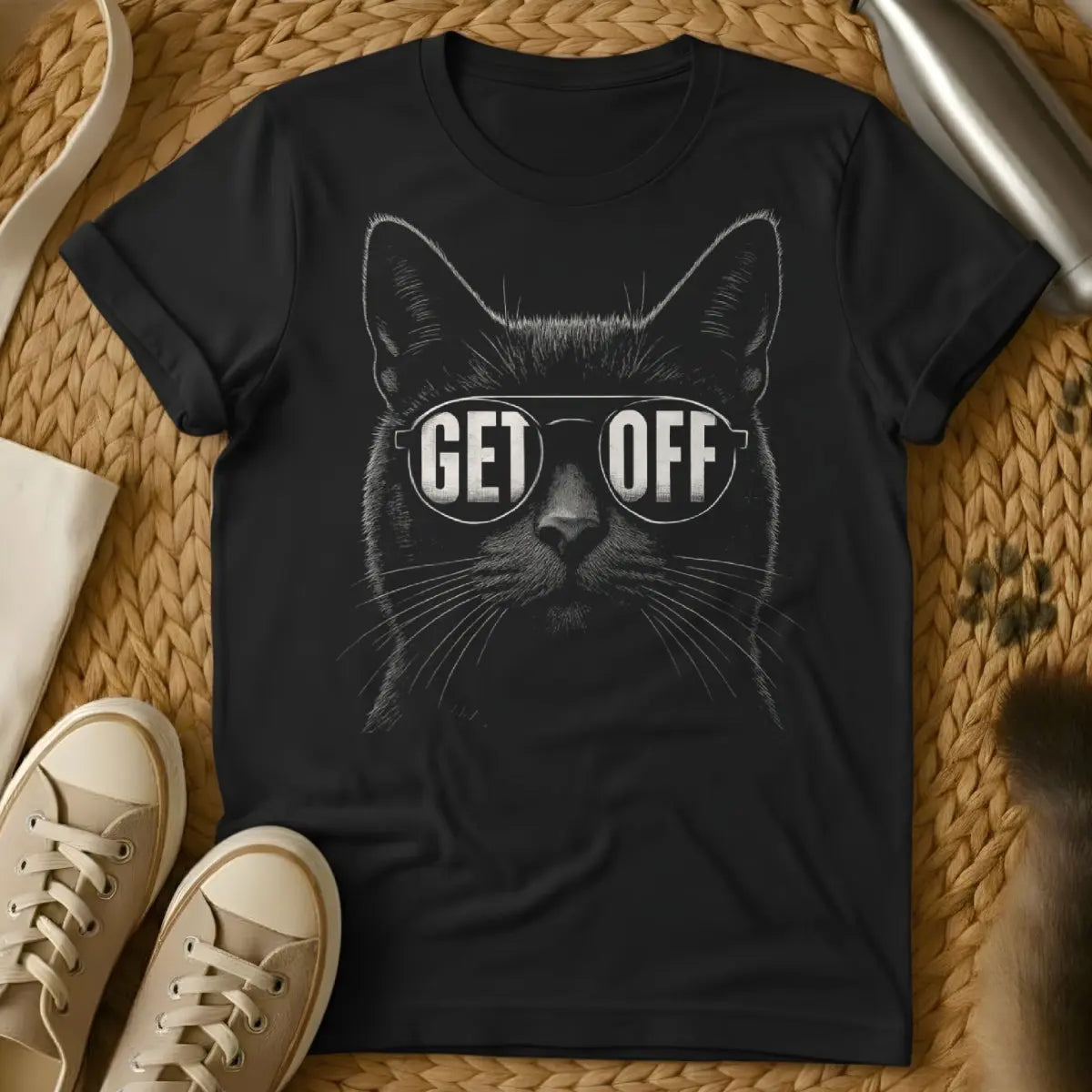 Get Off Cat Shirt - Black Cat T-Shirt
