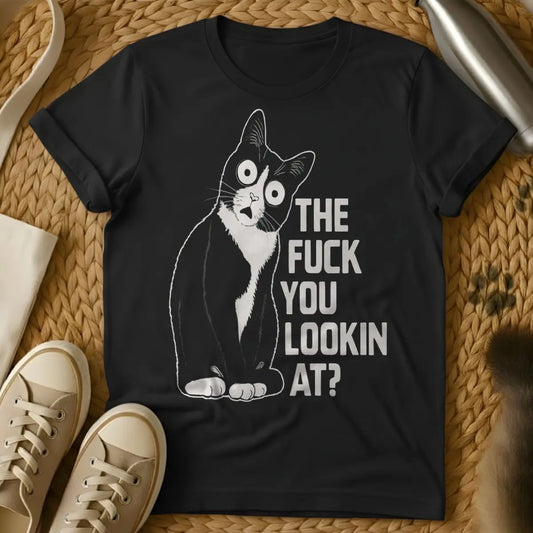 Looking at Cat Shirt - Black Cat T-Shirt