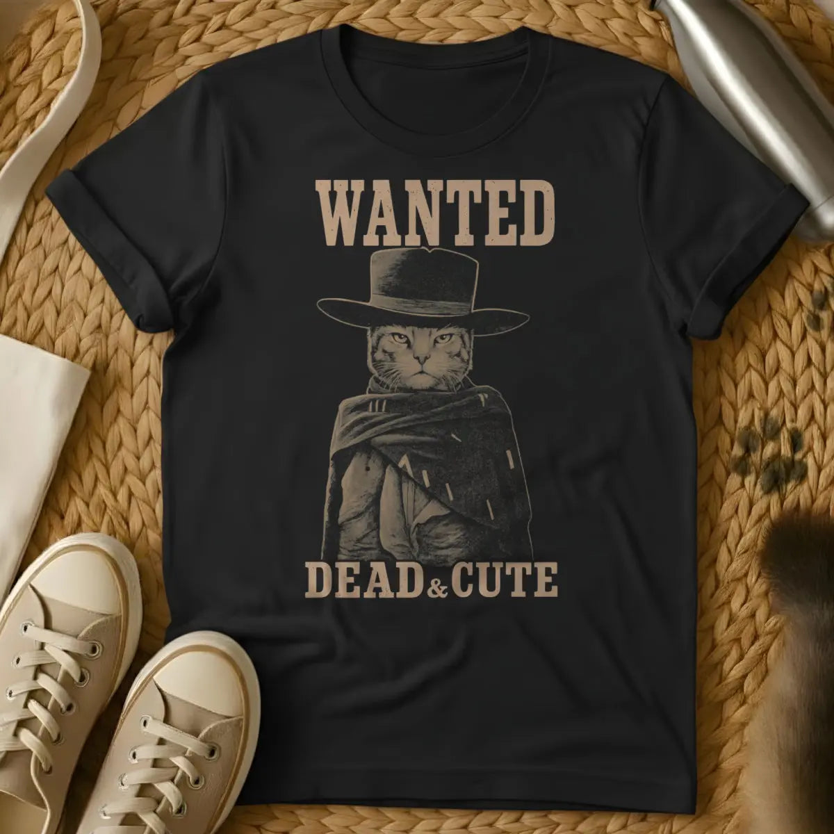 Wanted Cat Shirt - Black Cat T-Shirt
