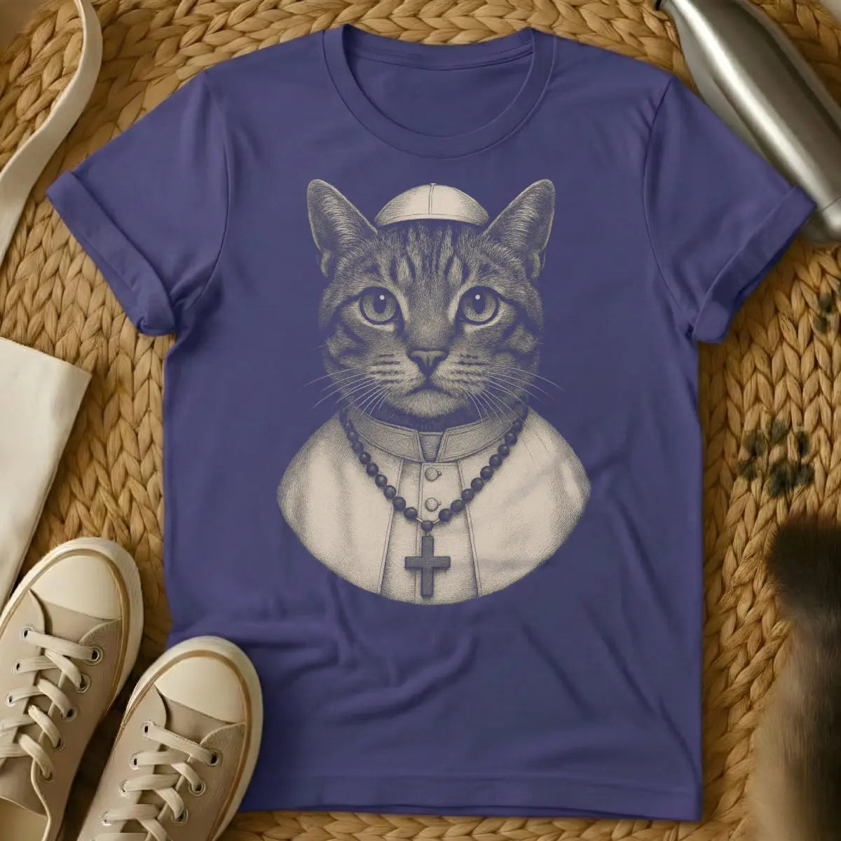 Pope Tee - Purple Cat T-Shirt