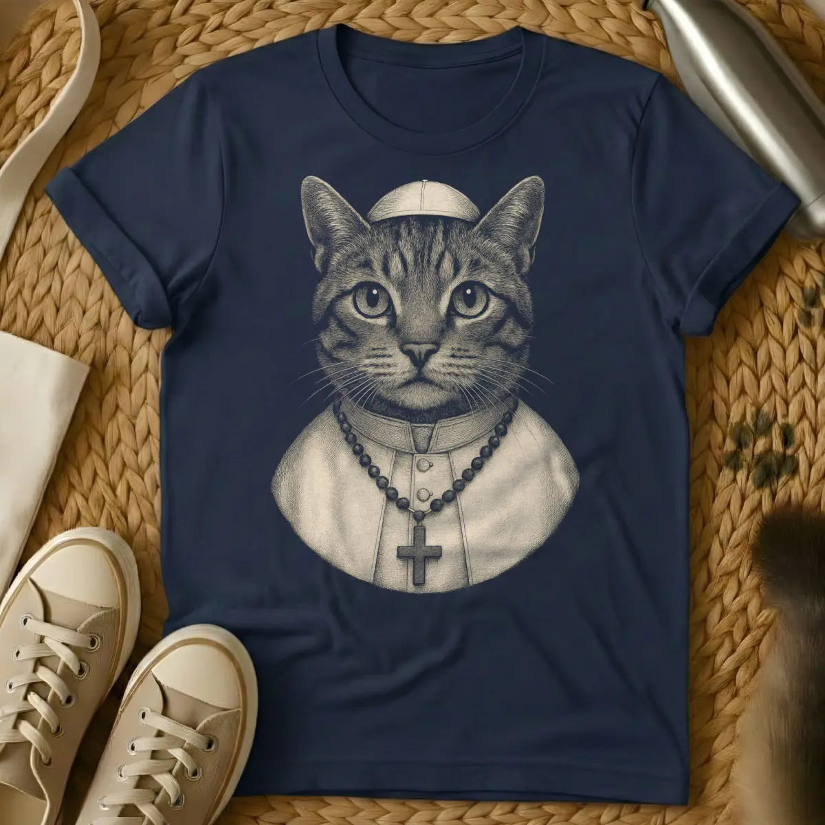 Pope Tee - Navy Cat T-Shirt