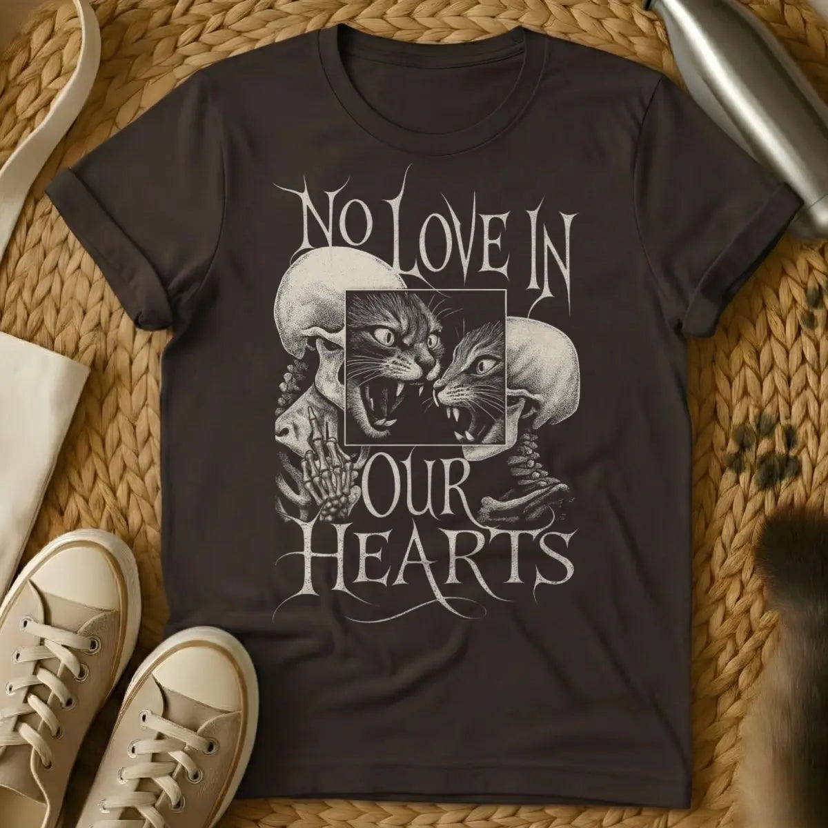 No Love T Shirt - Dark Chocolate Cat T-Shirt