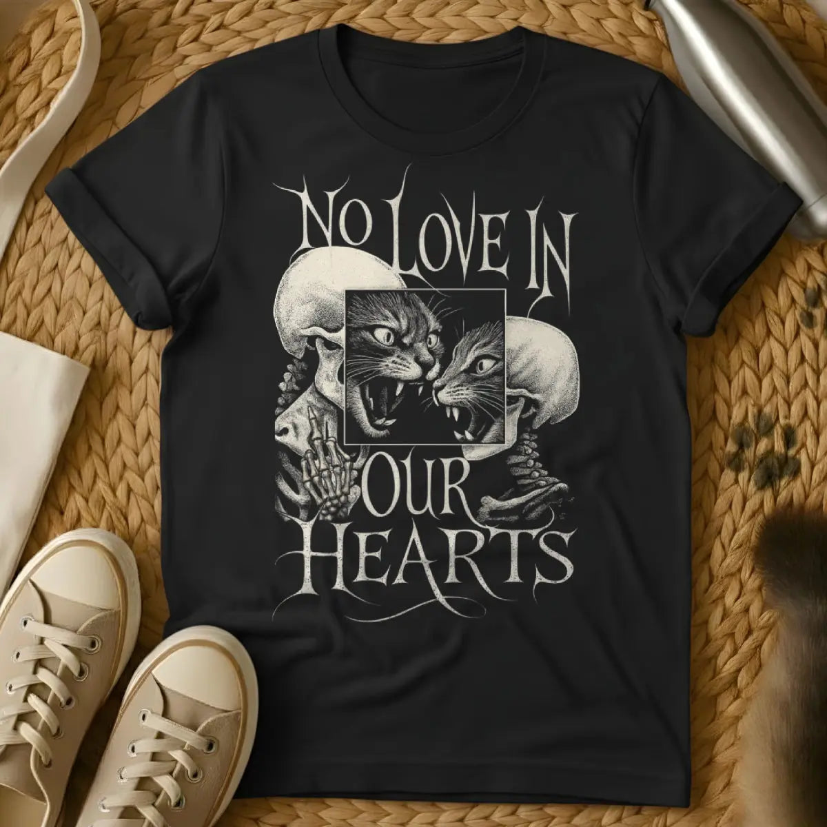 No Love T Shirt - Black Cat T-Shirt