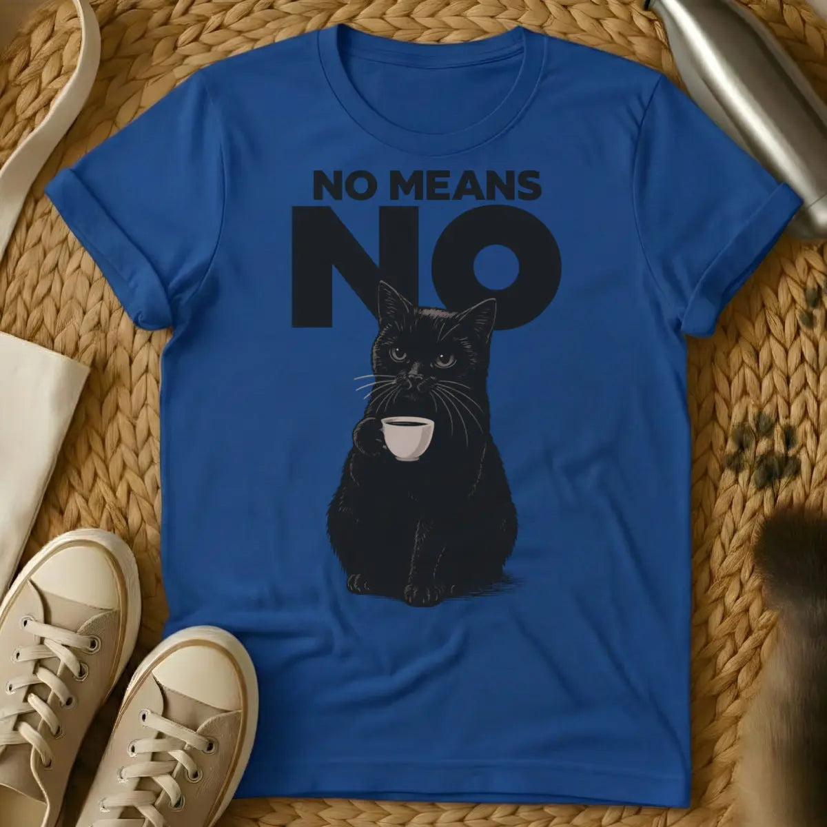 No Means No Shirt - Blue Cat T-Shirt