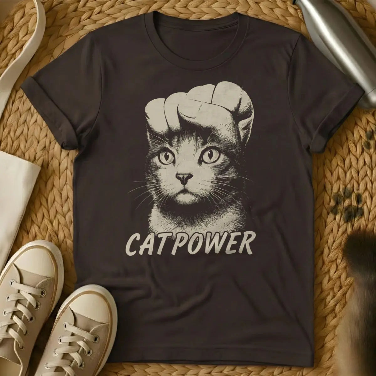 Cat Power Shirt - Dark Chocolate T-Shirt - cat zoomies, chaotic cat energy, feline antics
