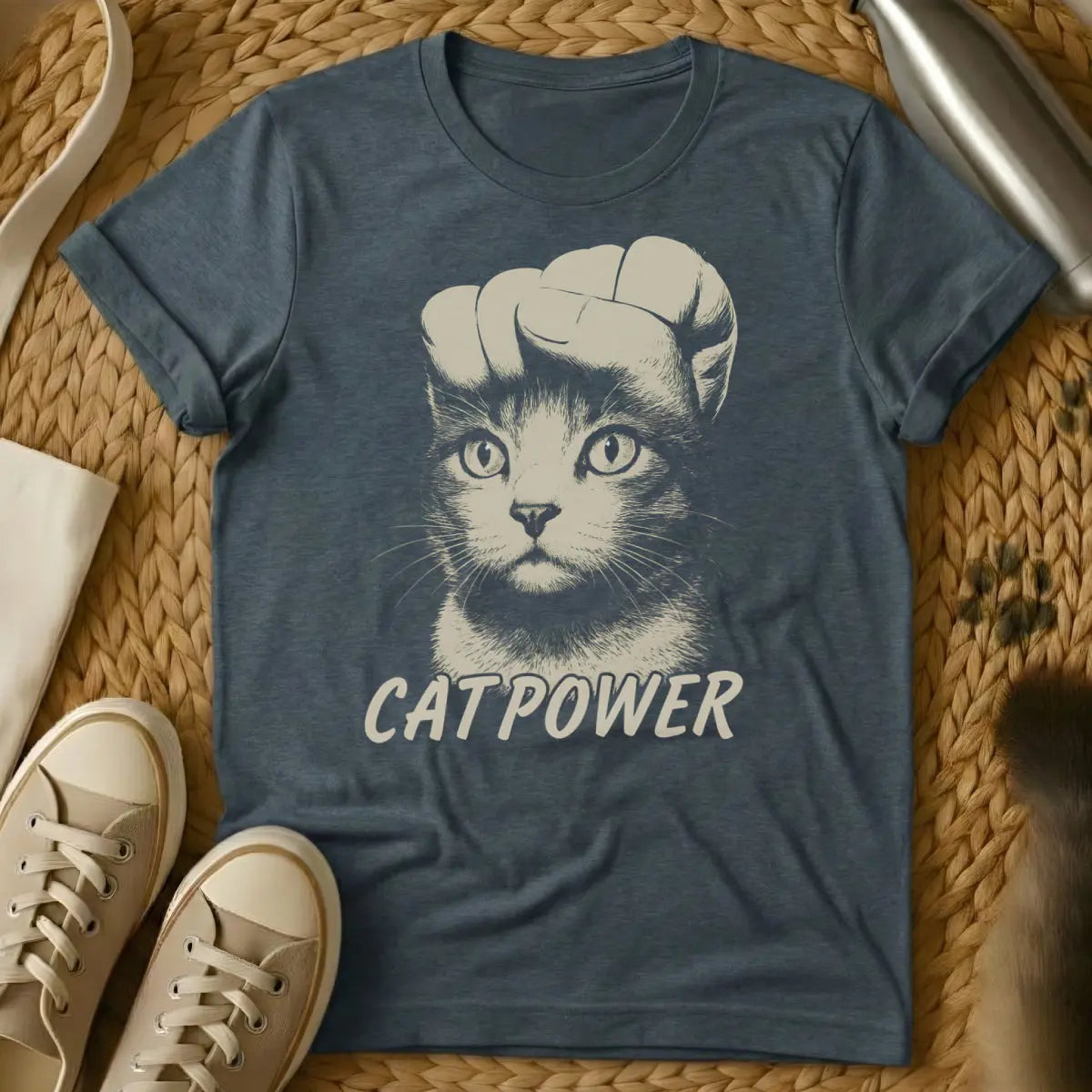Cat Power Shirt - Dark Heather T-Shirt - cat zoomies, chaotic cat energy, feline antics
