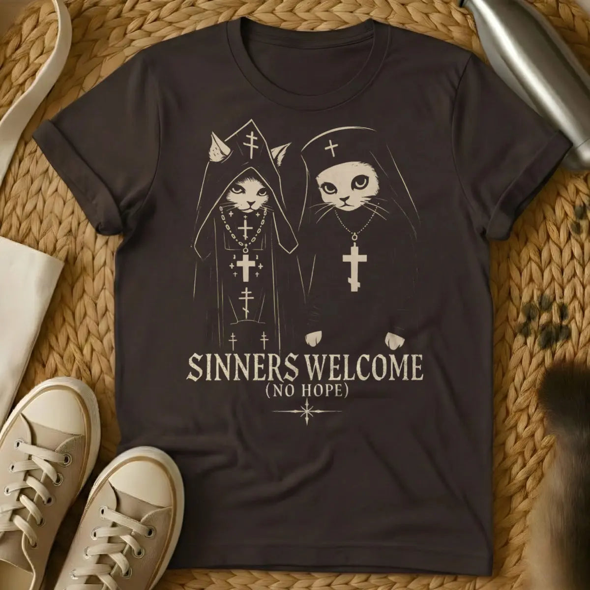 Sinners Cat Shirt - Dark Chocolate Cat T-Shirt