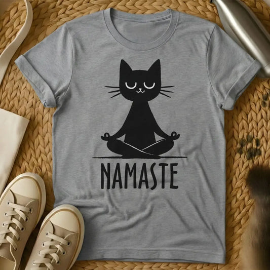 Namaste Cat T-Shirt - Gray Cat T-Shirt