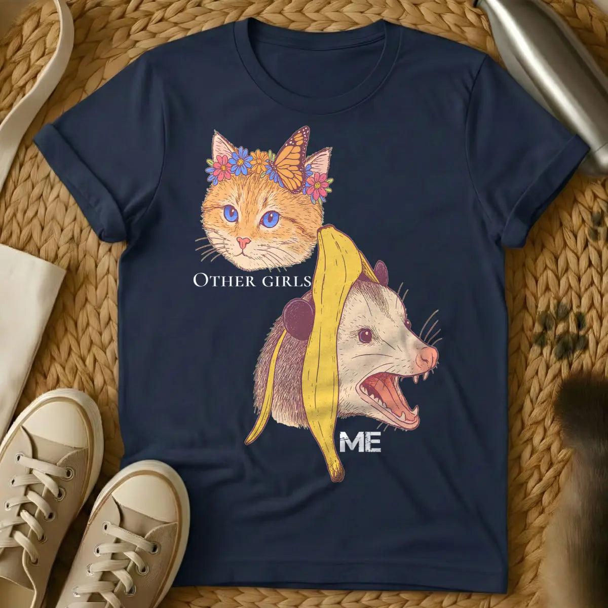 Not Like Other Girls Cat Shirt - Navy Cat T-Shirt