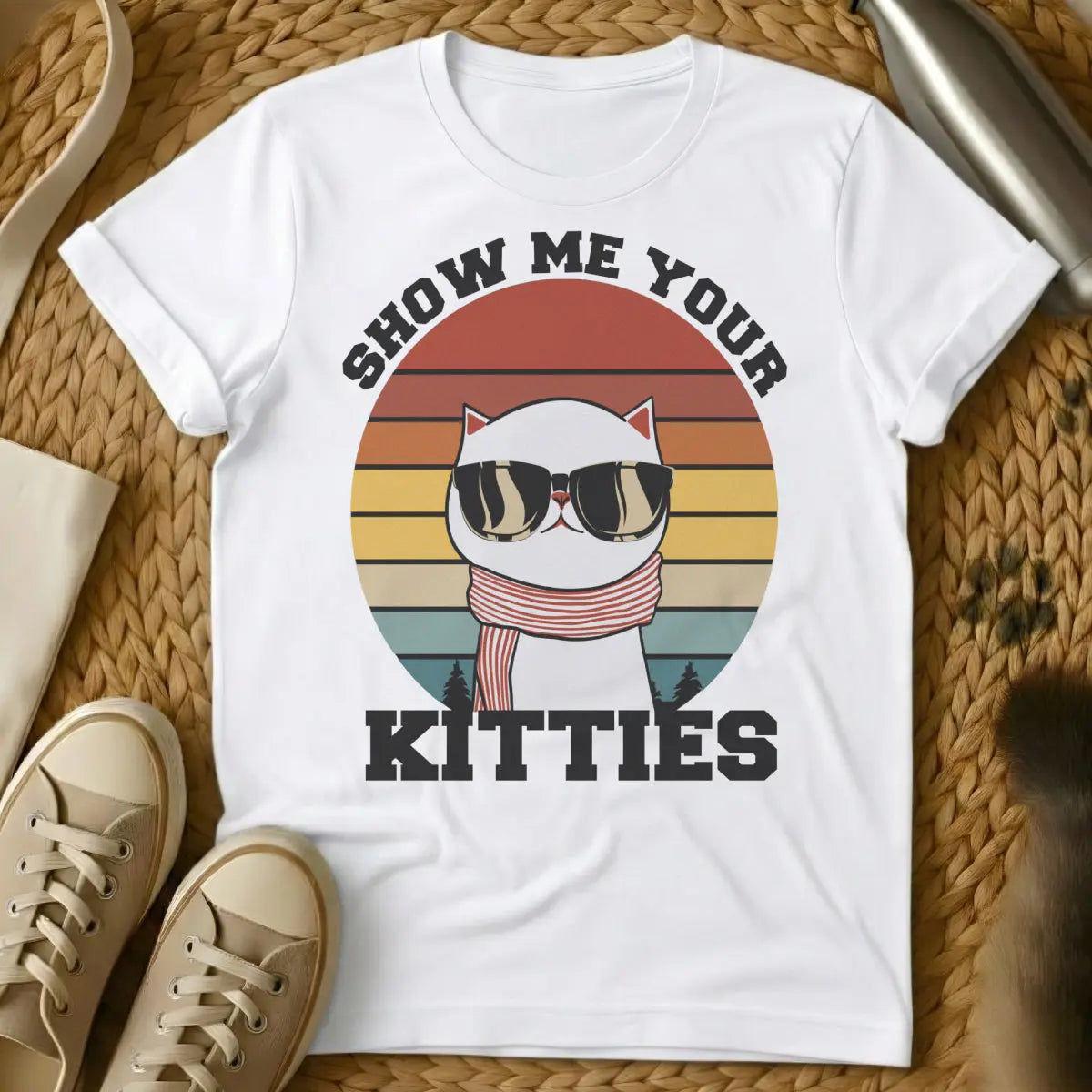 Show Me Your Kitties Cat Shirt - White Cat T-Shirt