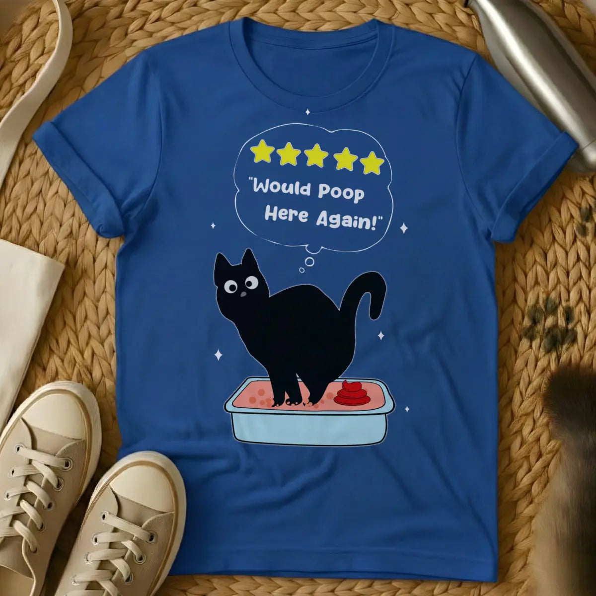 Poop Cat Shirt - Blue Cat T-Shirt