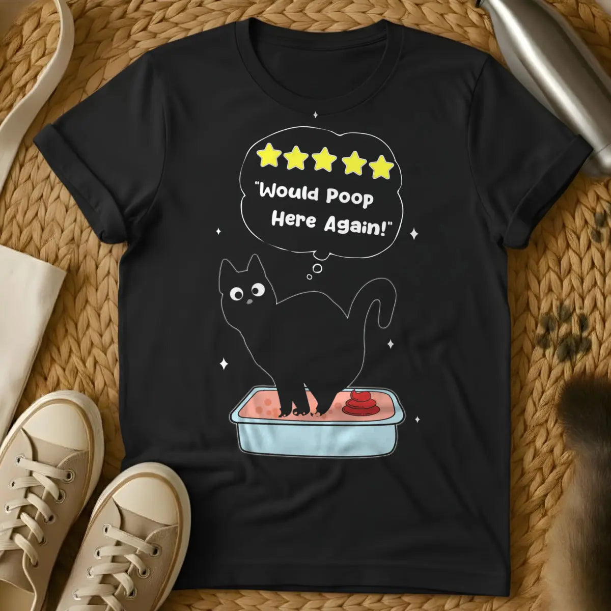 Poop Cat Shirt - Black Cat T-Shirt
