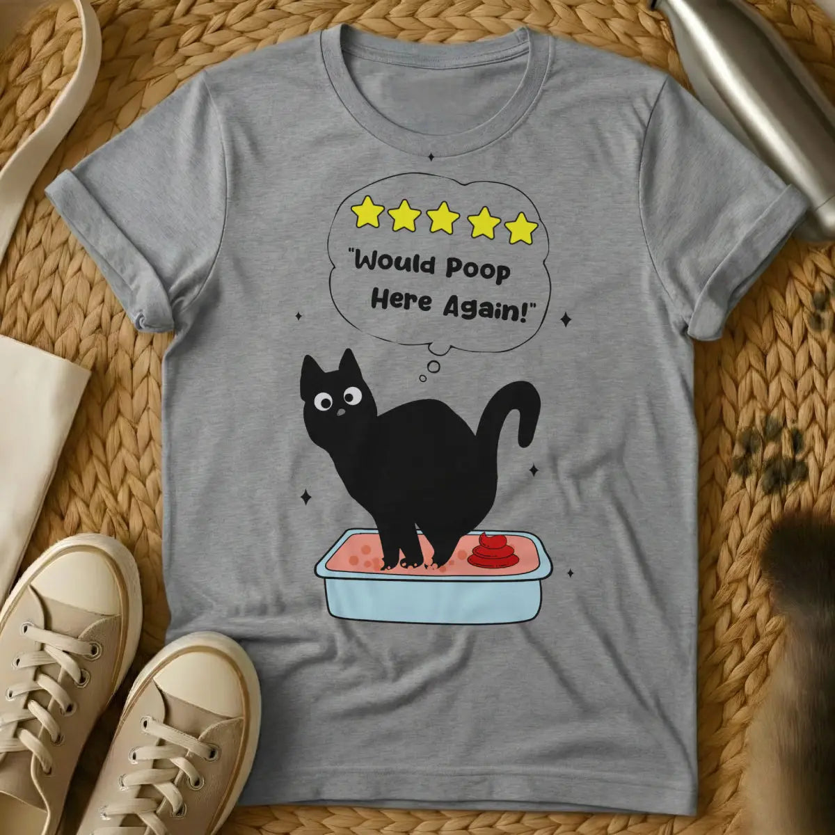 Poop Cat Shirt - Gray Cat T-Shirt