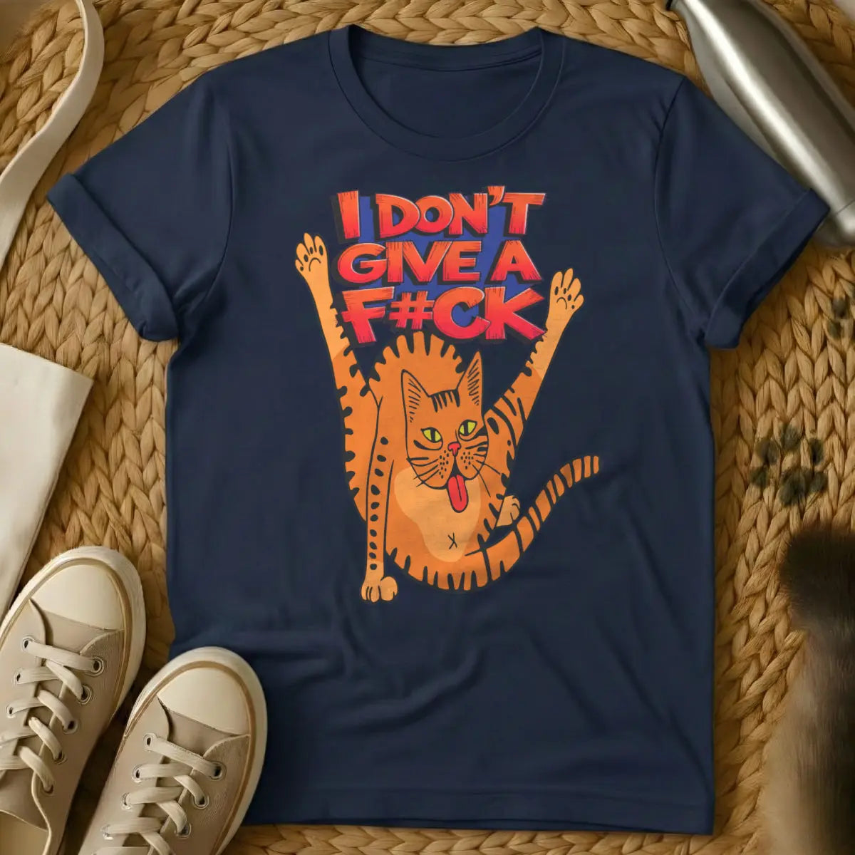 Sarcastic Cat Shirt - Navy Cat T-Shirt