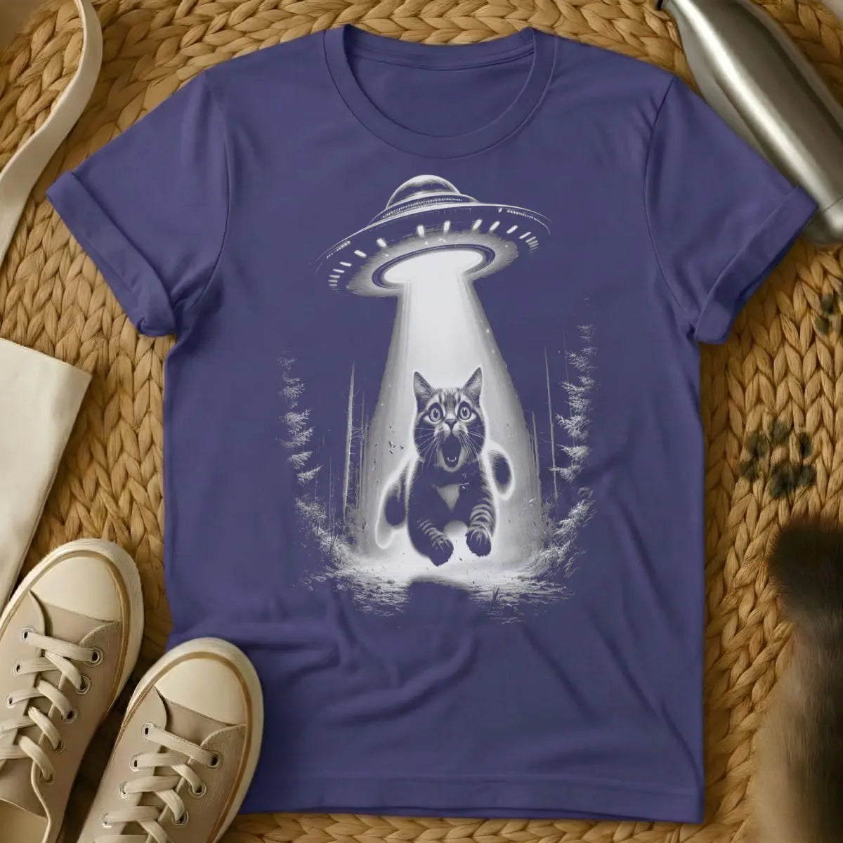 UFO Cat Shirt - Purple Cat T-Shirt