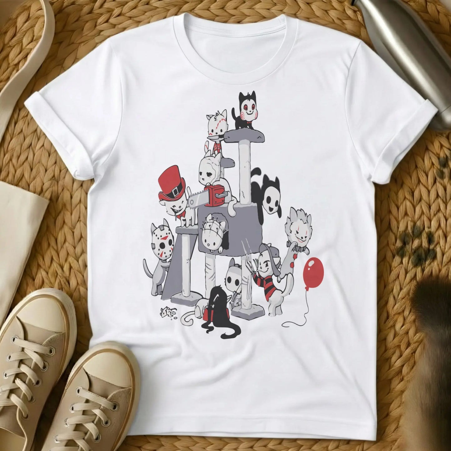 Horror Cat Shirt - White Cat T-Shirt