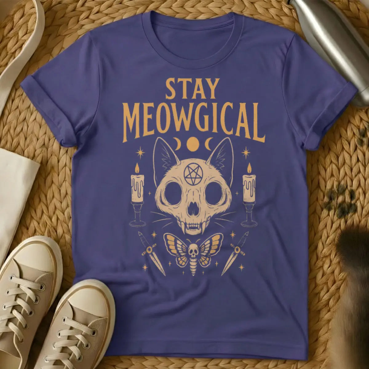 Stay Magical Cat Tee - Purple Cat T-Shirt