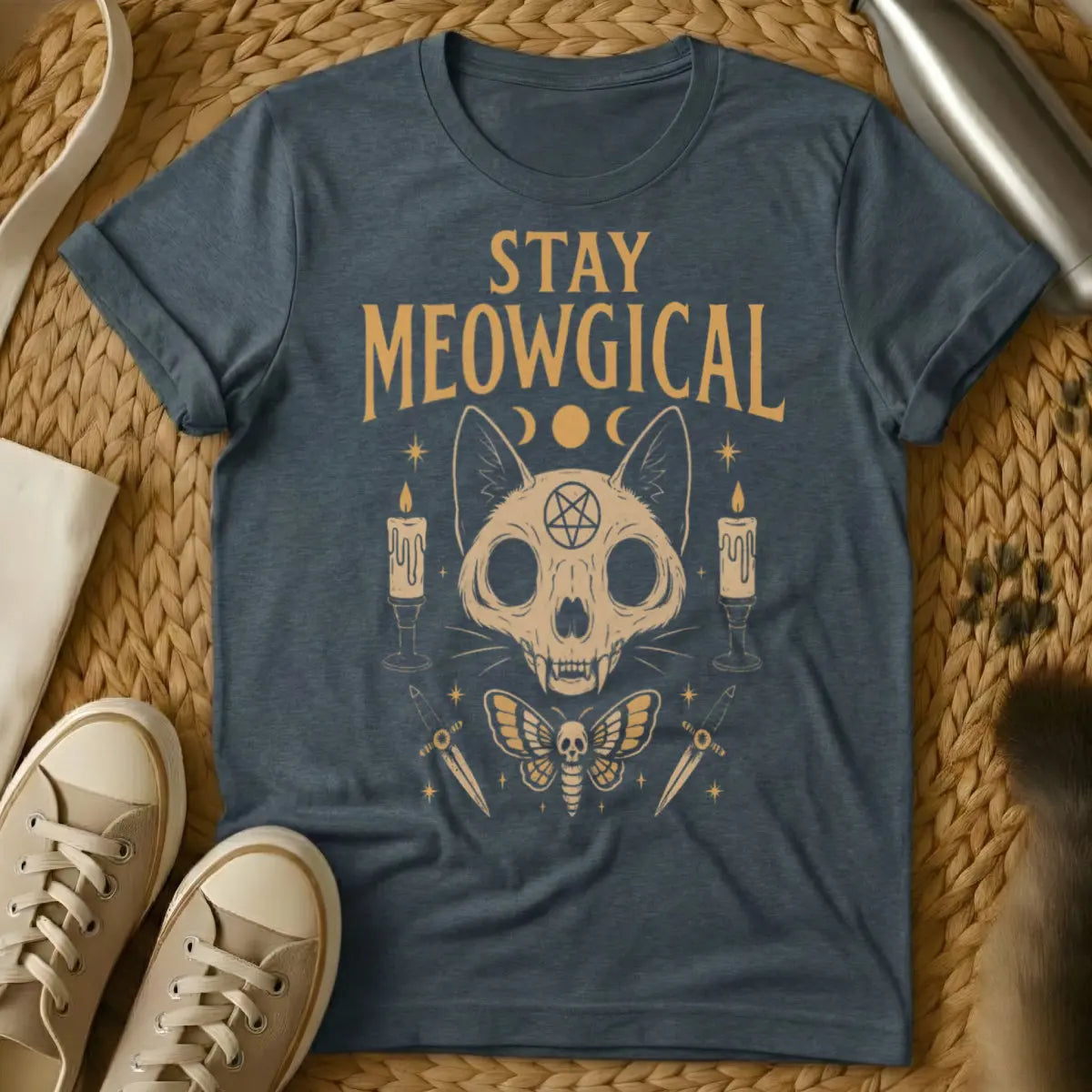 Stay Magical Cat Tee - Dark Heather Cat T-Shirt
