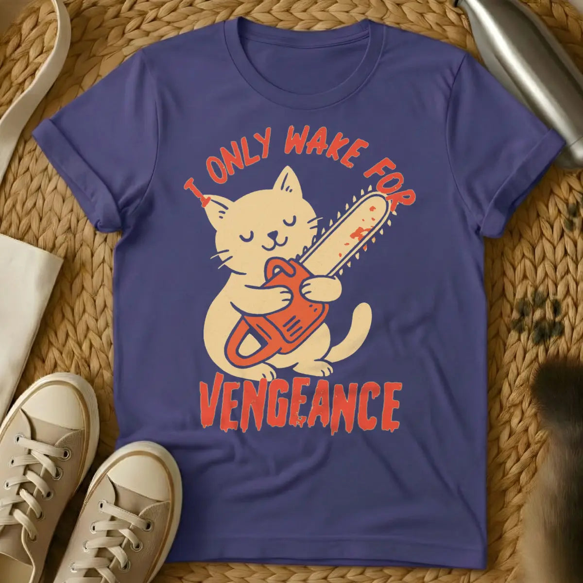 Vengeance Cat T-Shirt - Purple Cat T-Shirt