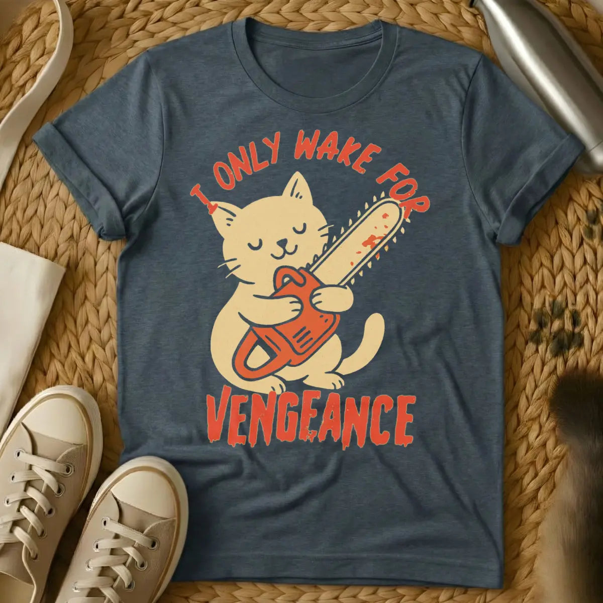 Vengeance Cat T-Shirt - Dark Heather Cat T-Shirt