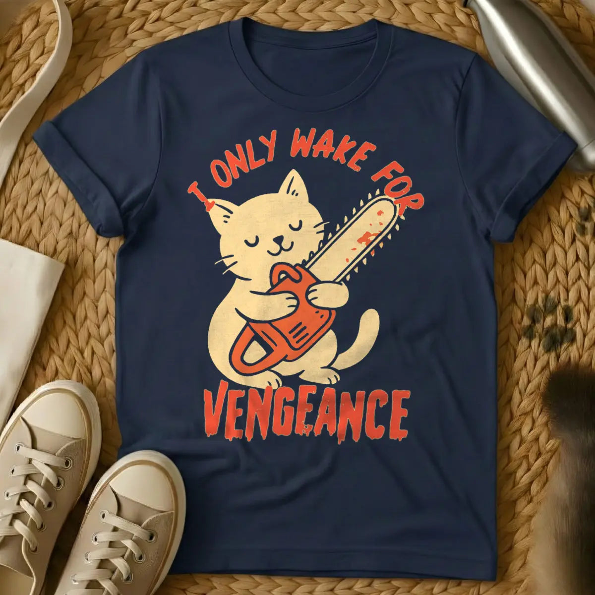 Vengeance Cat T-Shirt - Navy Cat T-Shirt